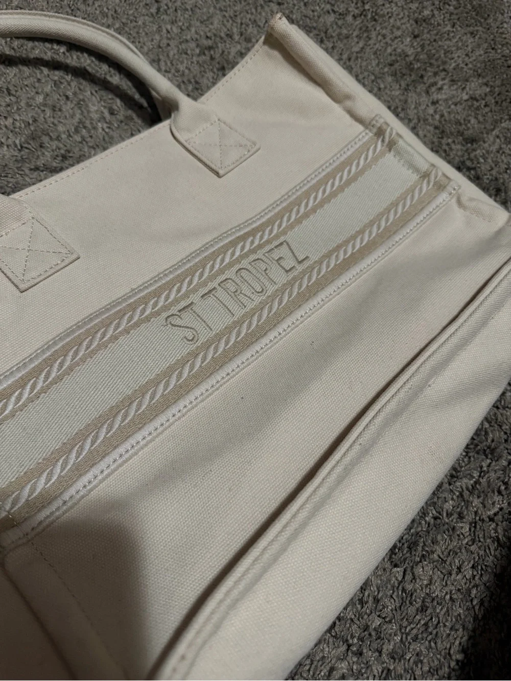 St. Tropez Cream Canvas Tote